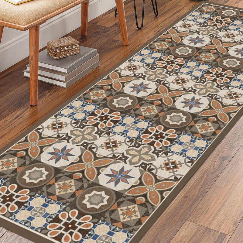 Davanti Vinyl Floor Mat - Tile Collection, Runner 2' x 5'