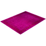 Overdyed Hand-Knotted Wool Modern-Contemporary Pink Area Rug 10' 0" x 13' 2"