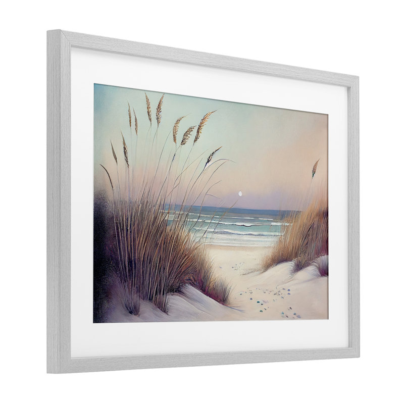 «Euphoria Beach Dunes View», reproduction encadrée sous verre, conception de Sasha, H 17 po x l 23 po, Cadre de ferme gris