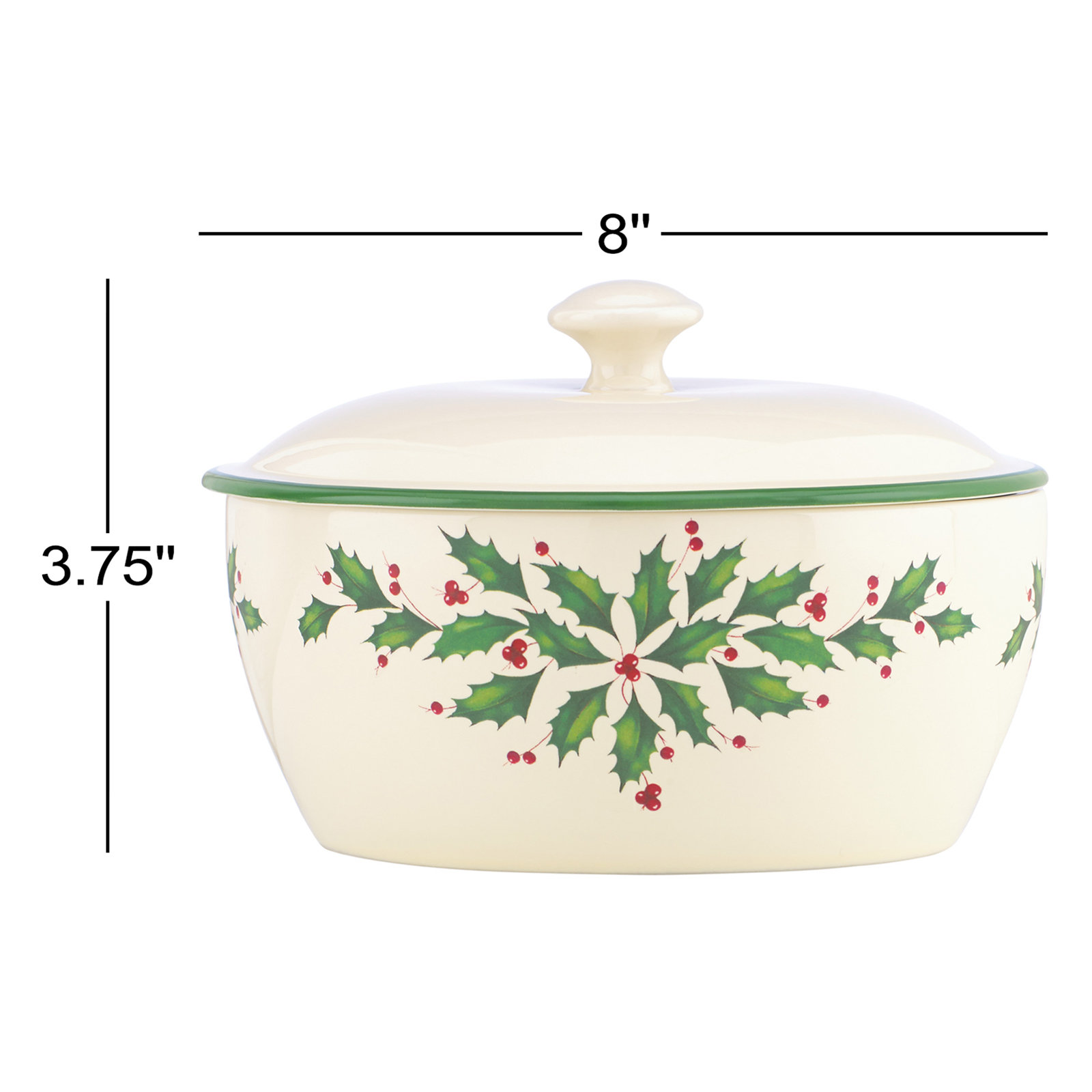 Holiday Oval Covered Casserole with Lid