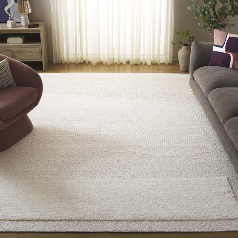Mullen Flatwoven Wool Ivory Rug, Rectangulaire 8 pi x 10 pi