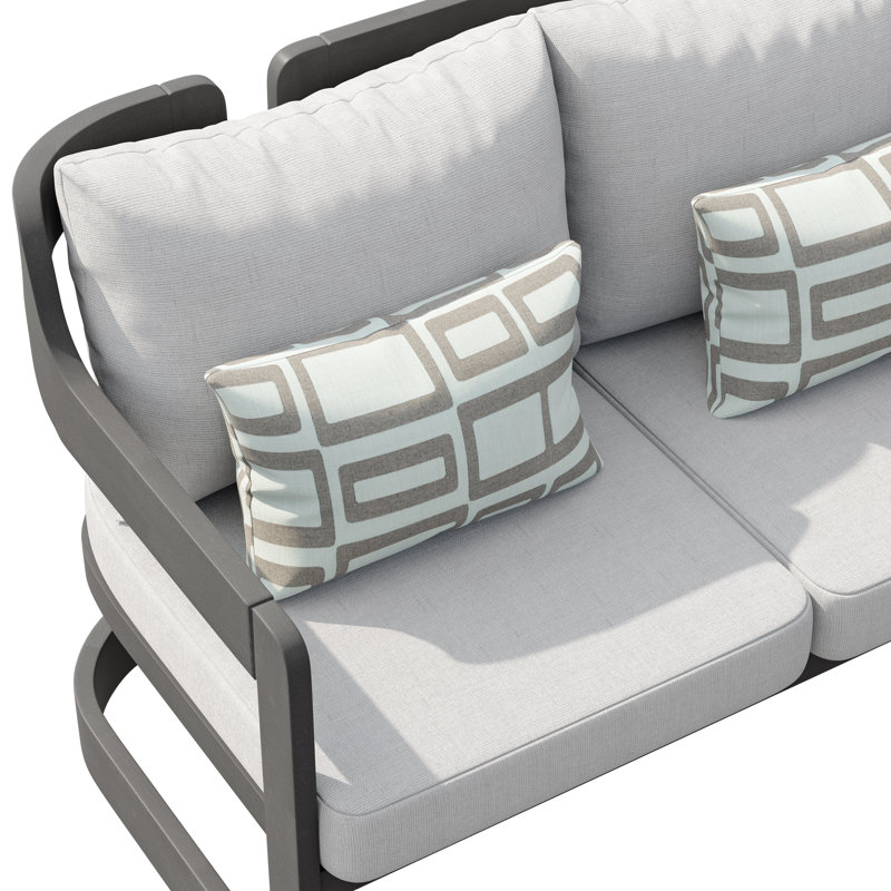 Causeuse d'extérieur en acacia avec coussins, Grey/Grey