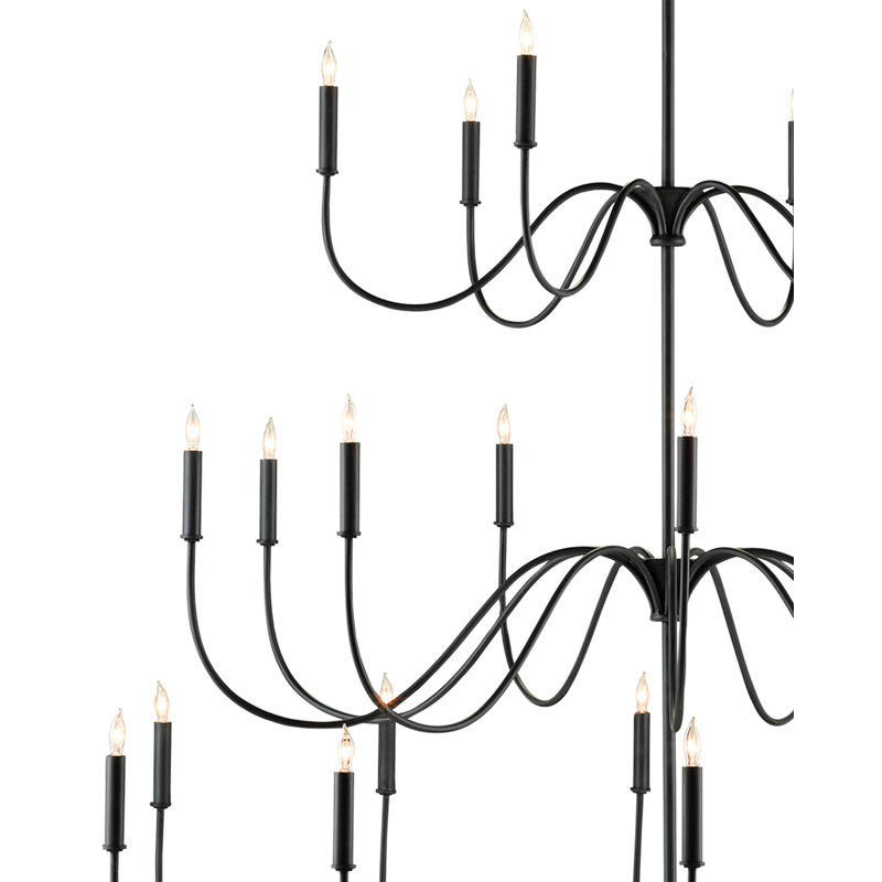 Lustre à niveaux 27 lumières de style bougie Tirrell
