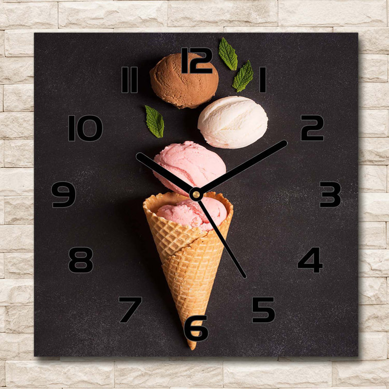 Haoran Glass Wall Clock, Black/Pink/Brown/Green