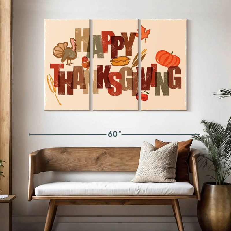 Icônes Lelend Happy Thanksgiving, H 32 po x l 50 po