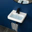 Lavabo de salle de bain rectangulaire mural en céramique avec robinet et porte-serviettes 17 po x 14 po x 6,25 po Topcraft