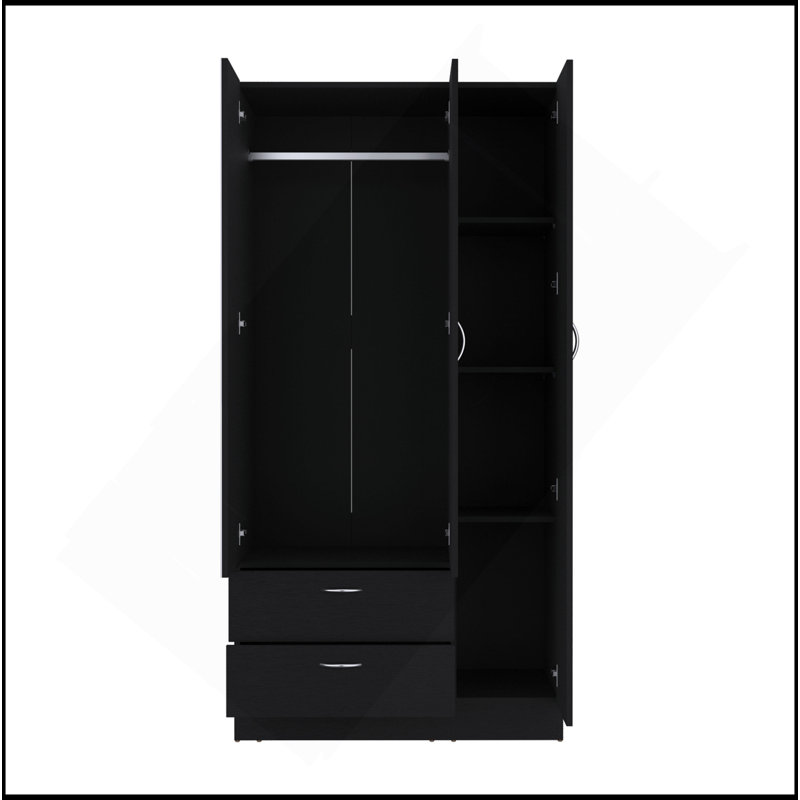 Armoire à miroir 3 portes Riverside, Noir