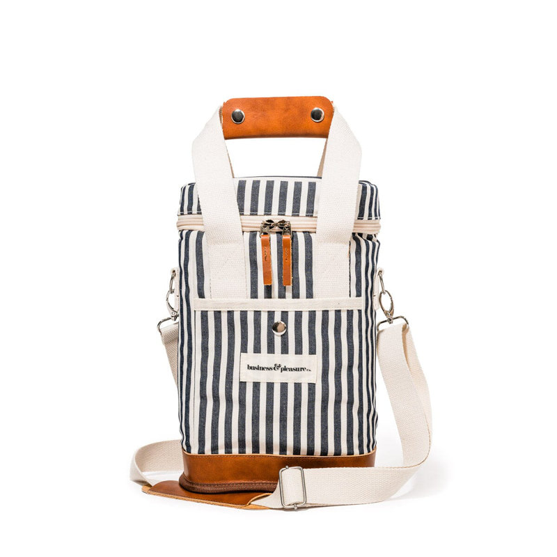 Wine Cooler Tote Bag, Navy/White