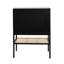 Armoire Boho en rotin et bois tissé avec 2 portes, 1 tablette et 4 compartiments de rangement intérieurs-1424824554