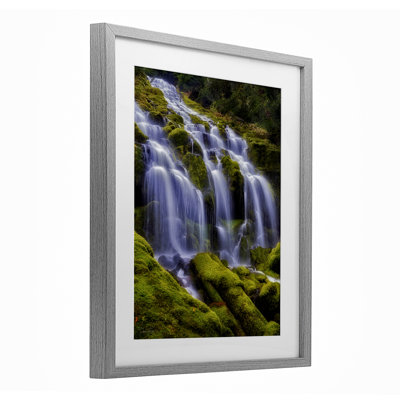 Upper Proxy Falls Framed Print Under Glass, design by Dennis Frates