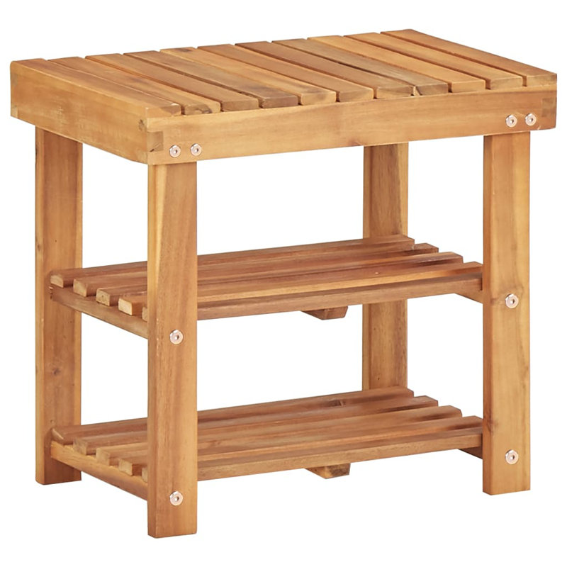 6 Pair Stackable Solid Wood Shoe Rack