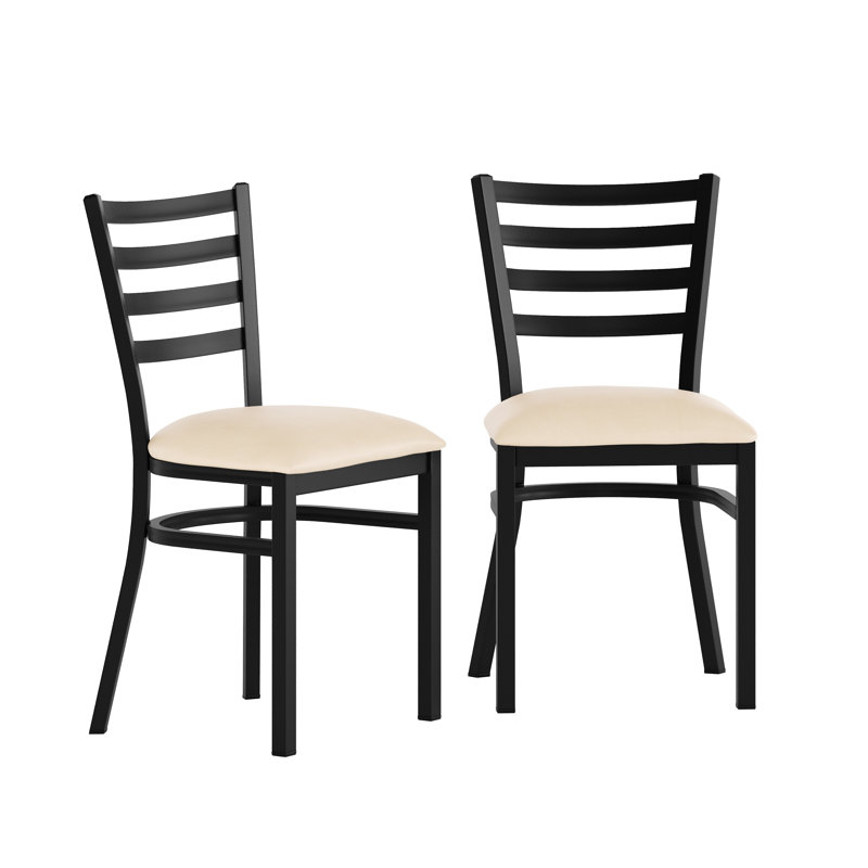 Chaises de restaurant en métal Prompton, 2, Tanné, Noir