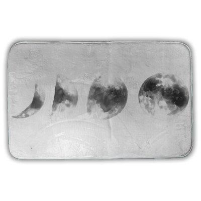 Eclipse in several phases Bath Mat with Non-Slip Backing - Quick Dry Memory Foam Bathroom Rug - Absorbent - Modern Plush Spa-Style - Machine Washable