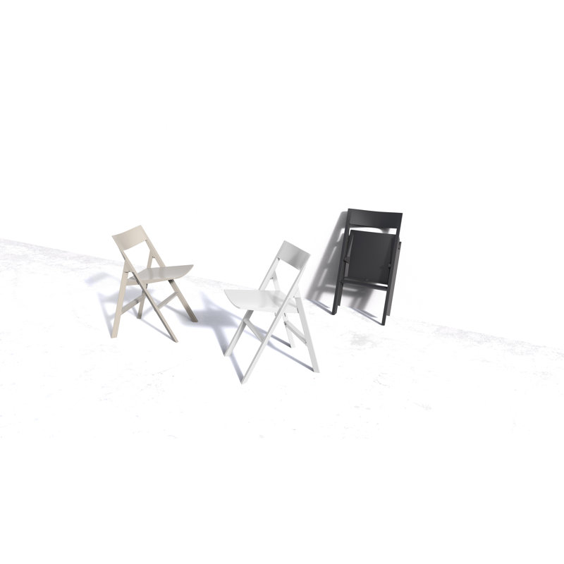 Quartz Plastic/Resin Folding Chair, Black