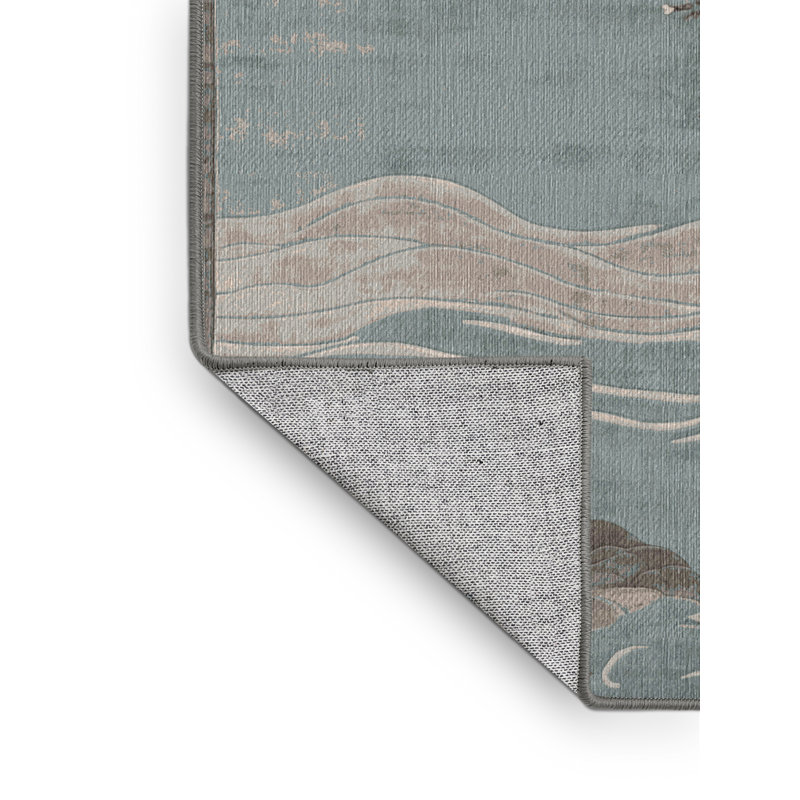 Machine Washable Gray Area Rug, Rectangle 8' x 12'