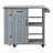 Kitchen Island Fir Wood Prep Station Lockable Kitchen Cart with Stainless Top-629545297