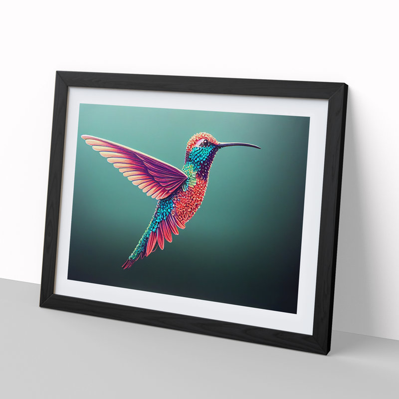 Interesting Hummingbird - Framed Print, Black, 34cm H x 46cm W x 2cm D