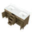 Ensemble de meuble-lavabo double 60 po L, mécanisme de fermeture en douceur, plateau en bois massif, cadre, fonction de fermeture