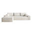 Canapé modulaire blanc de 107 po avec méridienne réversible, conception moderne, tissu en velours côtelé blanc-1970969309