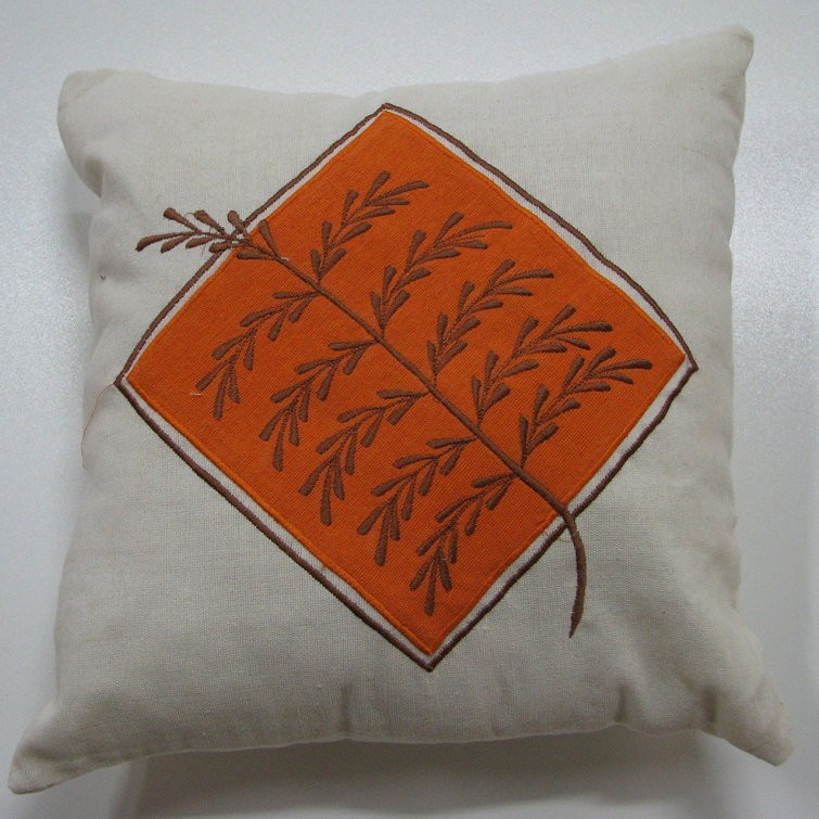 Embroidered Cotton Throw Pillow
