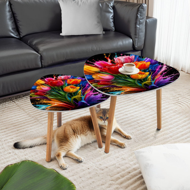Ensemble de 2 tables basses gigognes Triangle