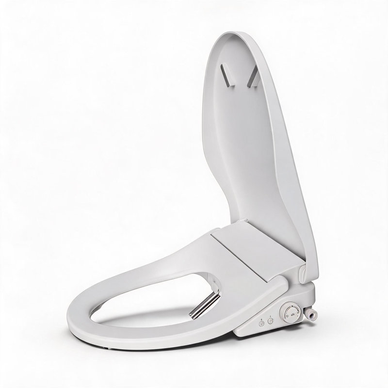 Smart Bidet Toilet Seat with Side Knob, Heated Seat, Adjustable Water Temperature and Pressure and Self Cleaning Nozzle