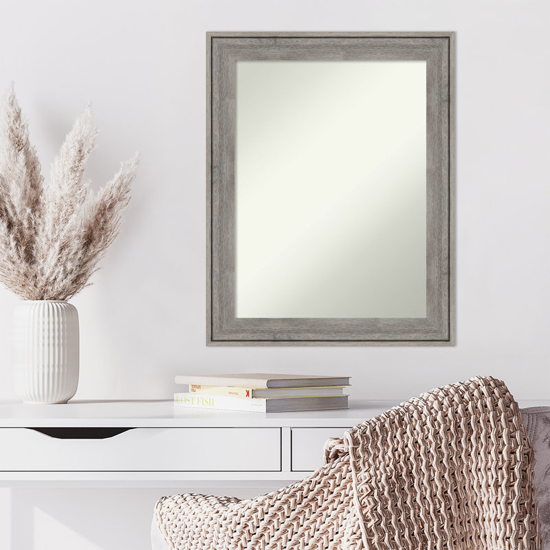 Miroir d'appoint mural gris Lissia, H 28,5 po x l 22,5 po