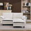 Canapé modulaire réversible en tissu chenille avec repose-pieds flottant et accoudoirs coussinés
