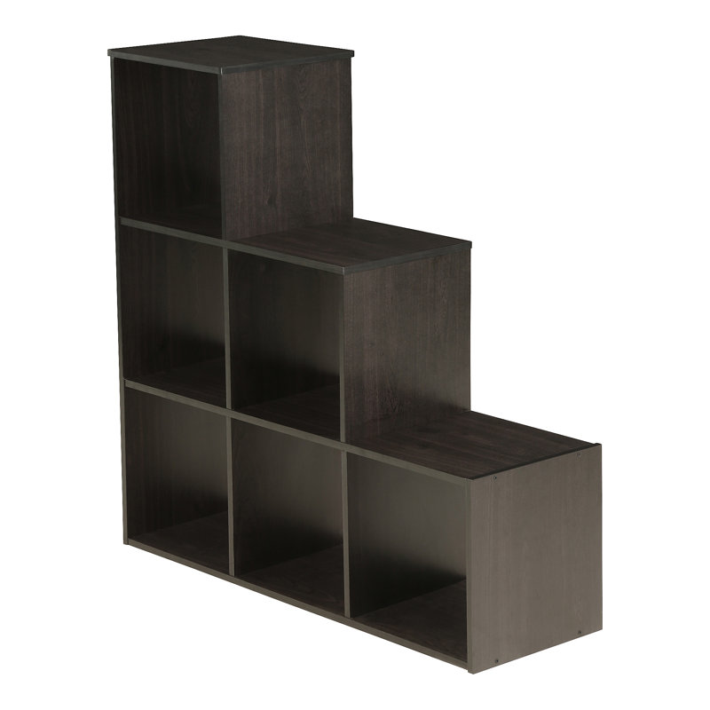 Anzalone 91.1cm H x 92.5cm W Step Bookcase, Espresso