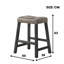 Ensemble de tabouret de bar rustique en bois de 2 à 25 pouces avec siège en cuir brun, finition vieillie et structure robuste - Siège à hauteur de comptoir peu encombrant pour la cuisine et le bar