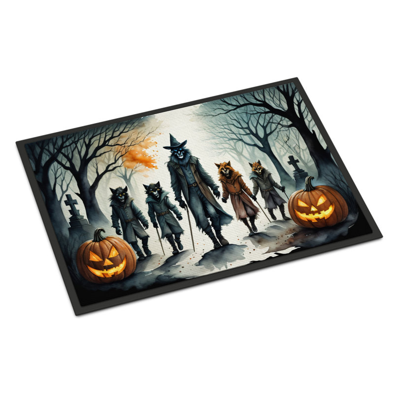 Halloween Orcs Spooky Outdoor Rubber Doormat 18x27