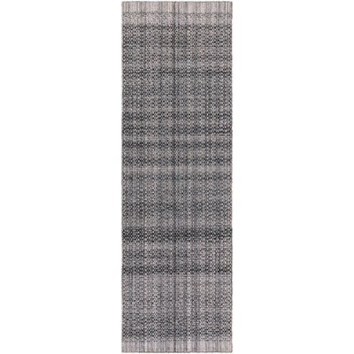 Tissé à la main Manetta à rayures recyclées P.E.T. Tapis intérieur / extérieur gris foncé / gris clair