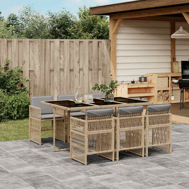 Patio Dining Set with, Mix Beige, Grey