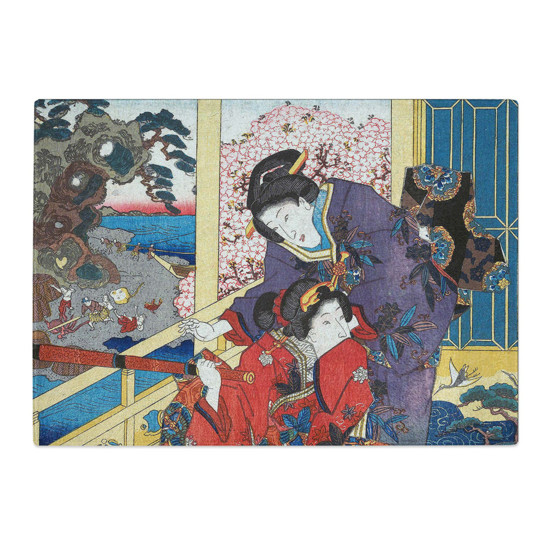 Tempered Glass the Flower of Akashi by Utagawa Kuniteru Chopping Board