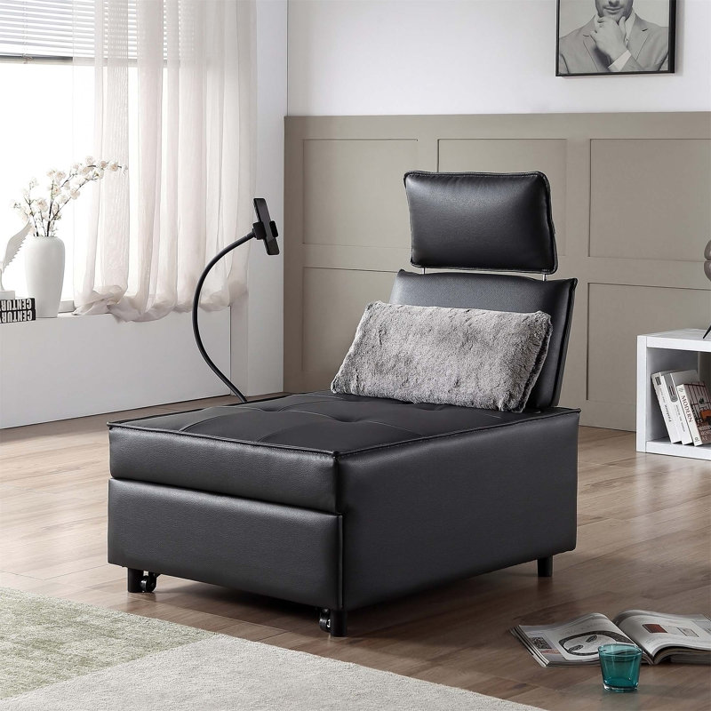 Canapé-lit, fauteuil haut-parleur, canapé-lit inclinable, 2 ports USB, fauteuil d'appoint pour téléphone