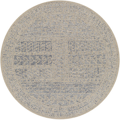 Bergmann Oriental Hand-Tufted Wool Navy/Beige Area Rug