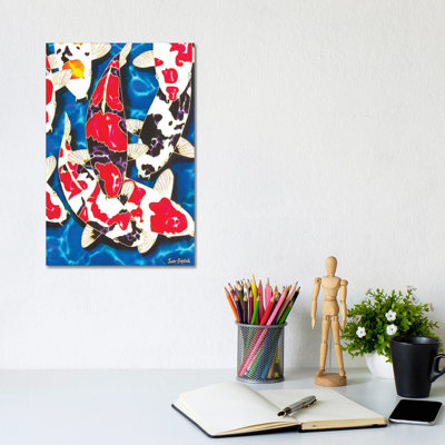 Japanese Koi Garden Daniel Jean-Baptiste by Daniel Jean-Baptiste - Wrapped Canvas Print