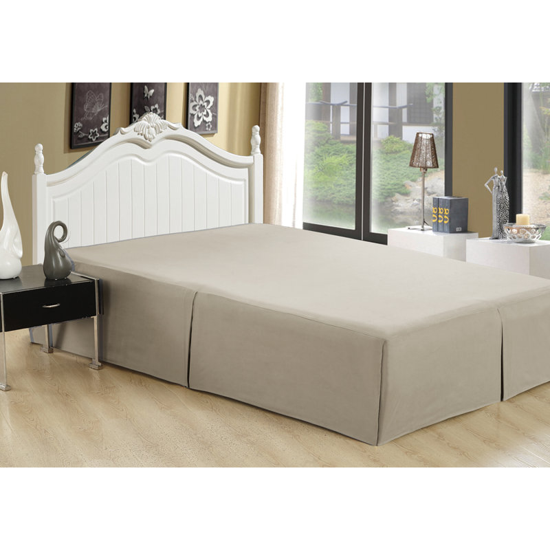  Jupe de lit de 17 po, Double, Taupe