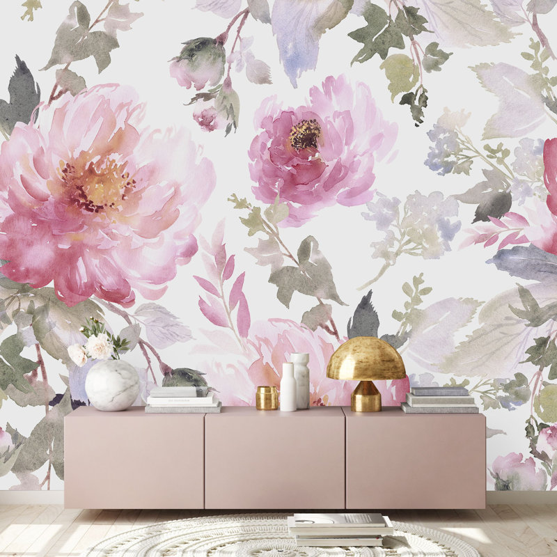 Peel & Stick Floral Wall Mural, 100" W x 8.33" L