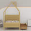 Structure de lit Montessori House pour enfants avec tiroirs de rangement et tête de lit, assemblage facile-2050281182-2050281183