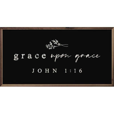 Grace Upon Grace  John 1 16 Greenery Black