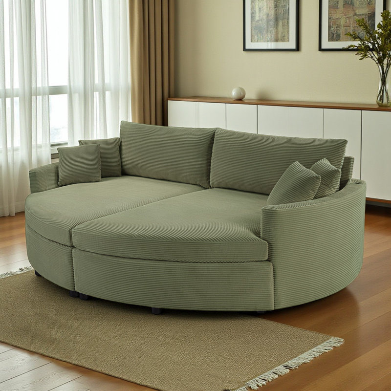 Double chaise longue surdimensionnée avec ports USB, Vert