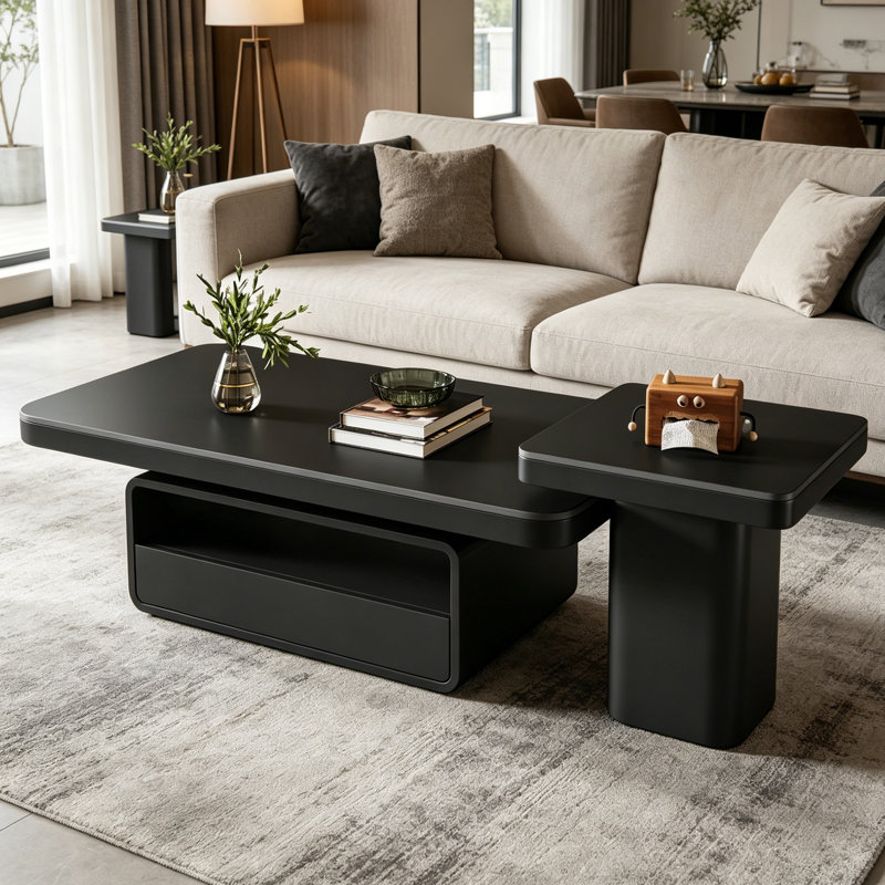 Osée, H 16,53 po x L 47,24 po x l 23,62 po, Noir