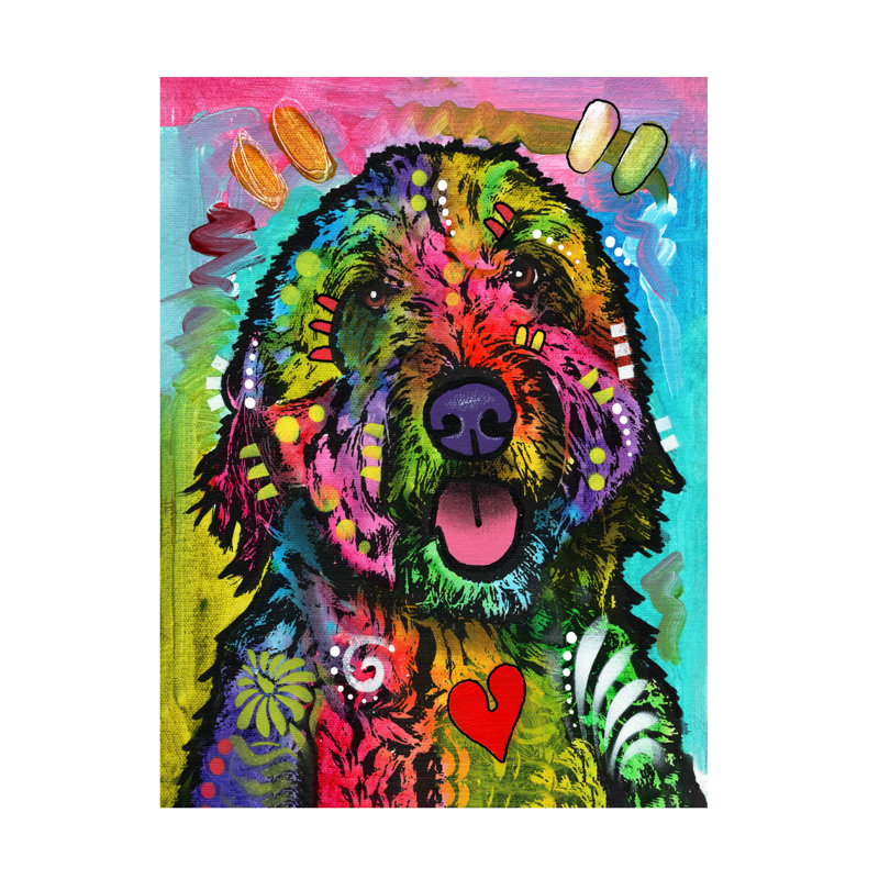«Gulhayo Golden Doodle» sur toile par Dean Russo, H 47 po x l 35 po x P 2 po