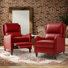Fauteuil inclinable manuel en cuir véritable de 28,75 po de large Neliyah (ensemble de 2)
