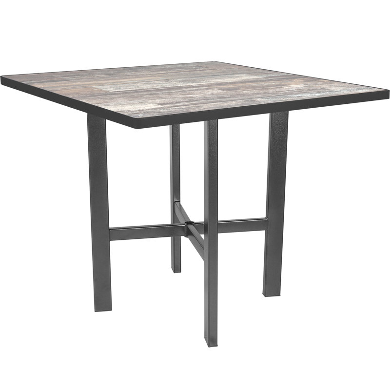 Outdoor Square Counter Table, Carbon Black, Summit Gray