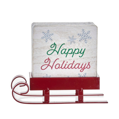Christmas Sleigh Coaster Set