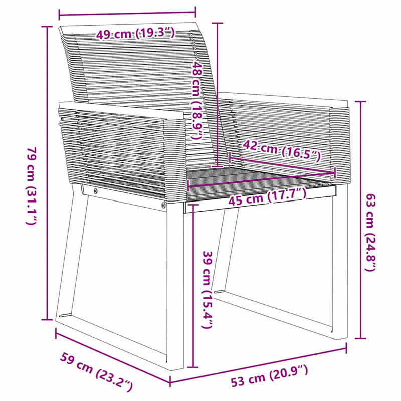 4 - Person Patio Dining Set with, 73cm H x 80cm W x 80cm D