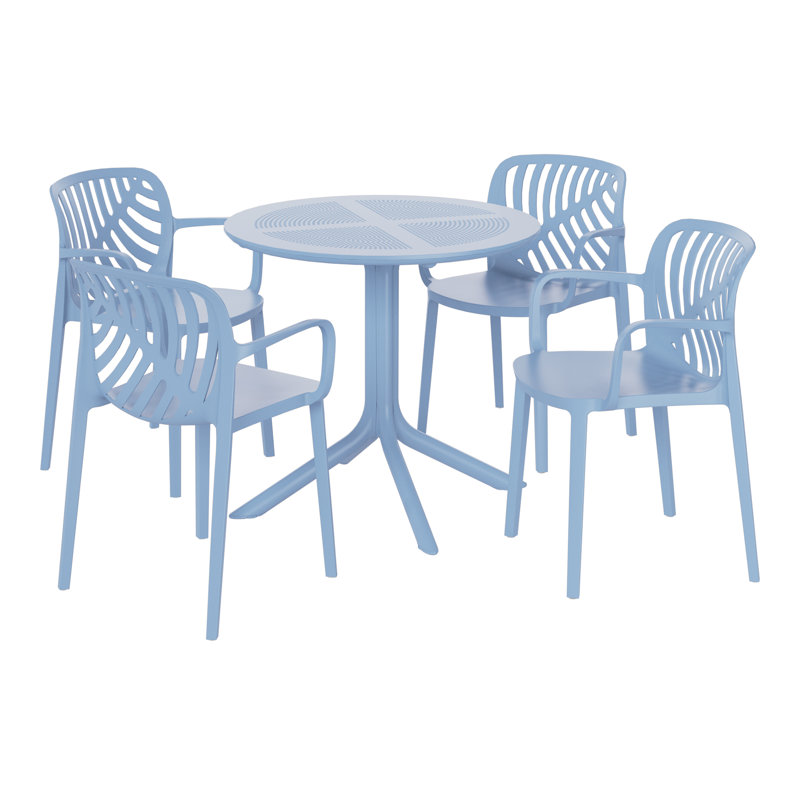 Ensemble repas extérieur pour 4 personnes, Bleu