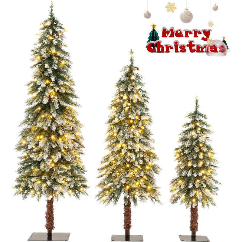 Lighted Artificial Pine Christmas Tree